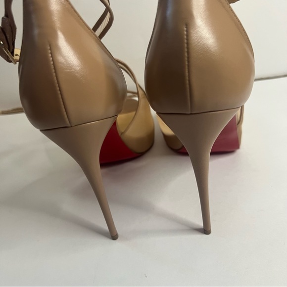 NWT Authentic Christian Louboutin Mariacar 120 Rete/Nappa 9B Strapped Heels - Picture 7 of 16